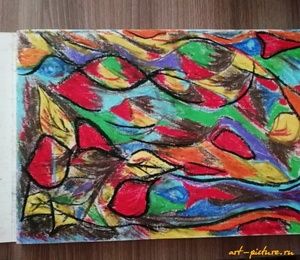 "Abstraction No. 1" Oil Pastel