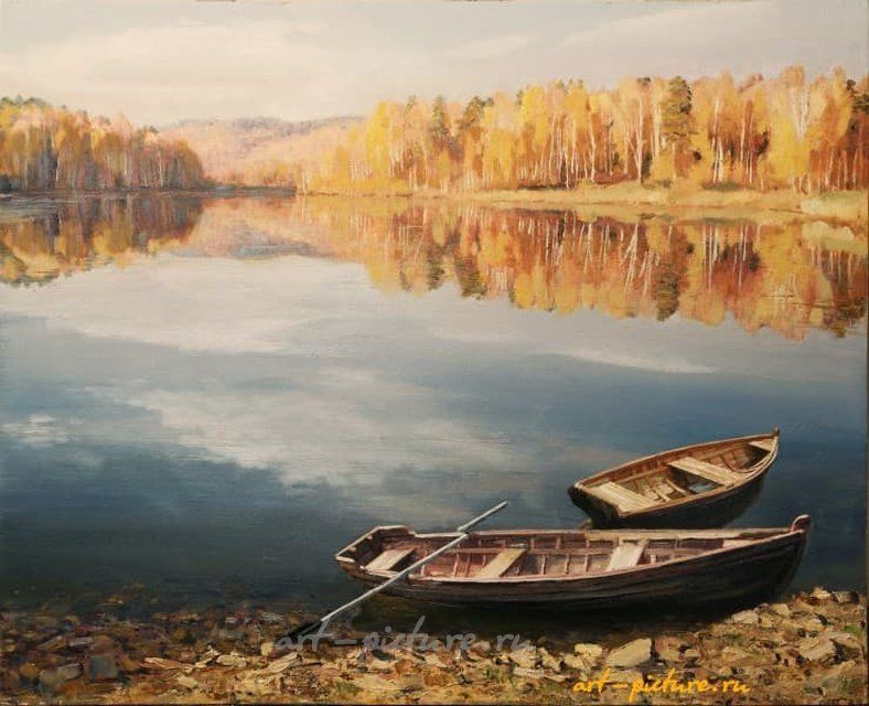 Озеро. Осень. холст, масло