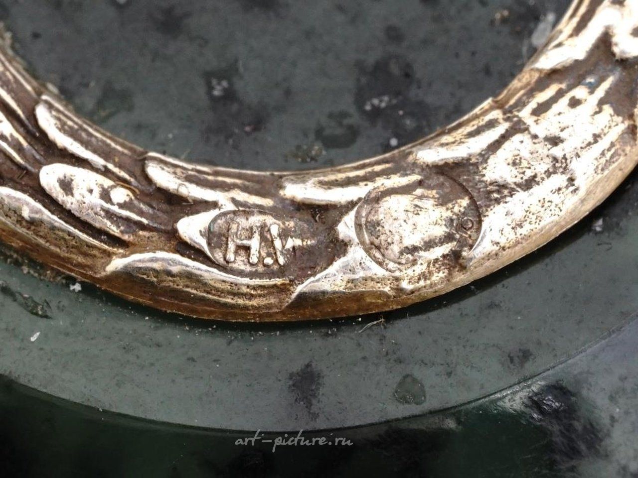 Русское серебро , Императорская русская позолоченная серебряная и резная нефритовая печать