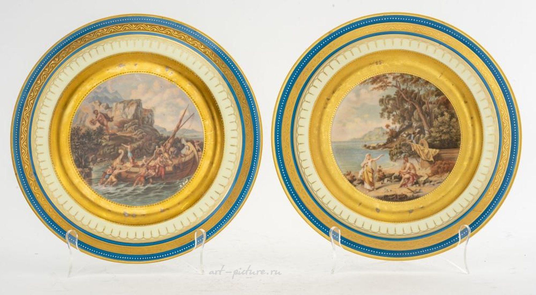 Royal Vienna Porcelain , "Odysseus & Telemachos" Porcelain Cabinet Plate