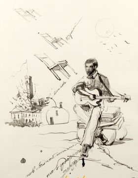 купить Поэт Александр Васильев (Poet Alexander Vasiliyev) бумага, чернила (paper, ink) 
