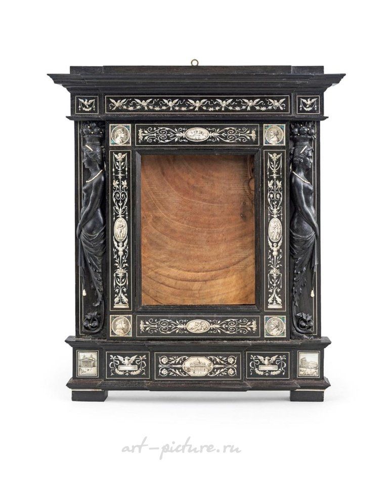 Royal Vienna Porcelain , GIOVANNI BATTISTA GATTI SMALL EBONY FRAME WITH IVORY INLAYS ...