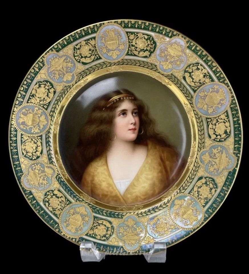 Royal Vienna Porcelain , ROYAL VIENNA PORTRAIT PLATE SIGNED WAGNER