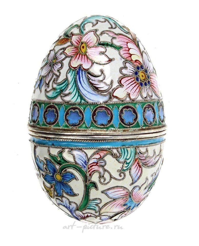 Russian silver , Russian silver gilt and cloisonné beaker by Khlebnikov, decorated...