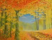 Autumn game paints canvas oil