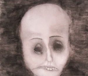 Smile of death watercolor, pencil, watercolor paper