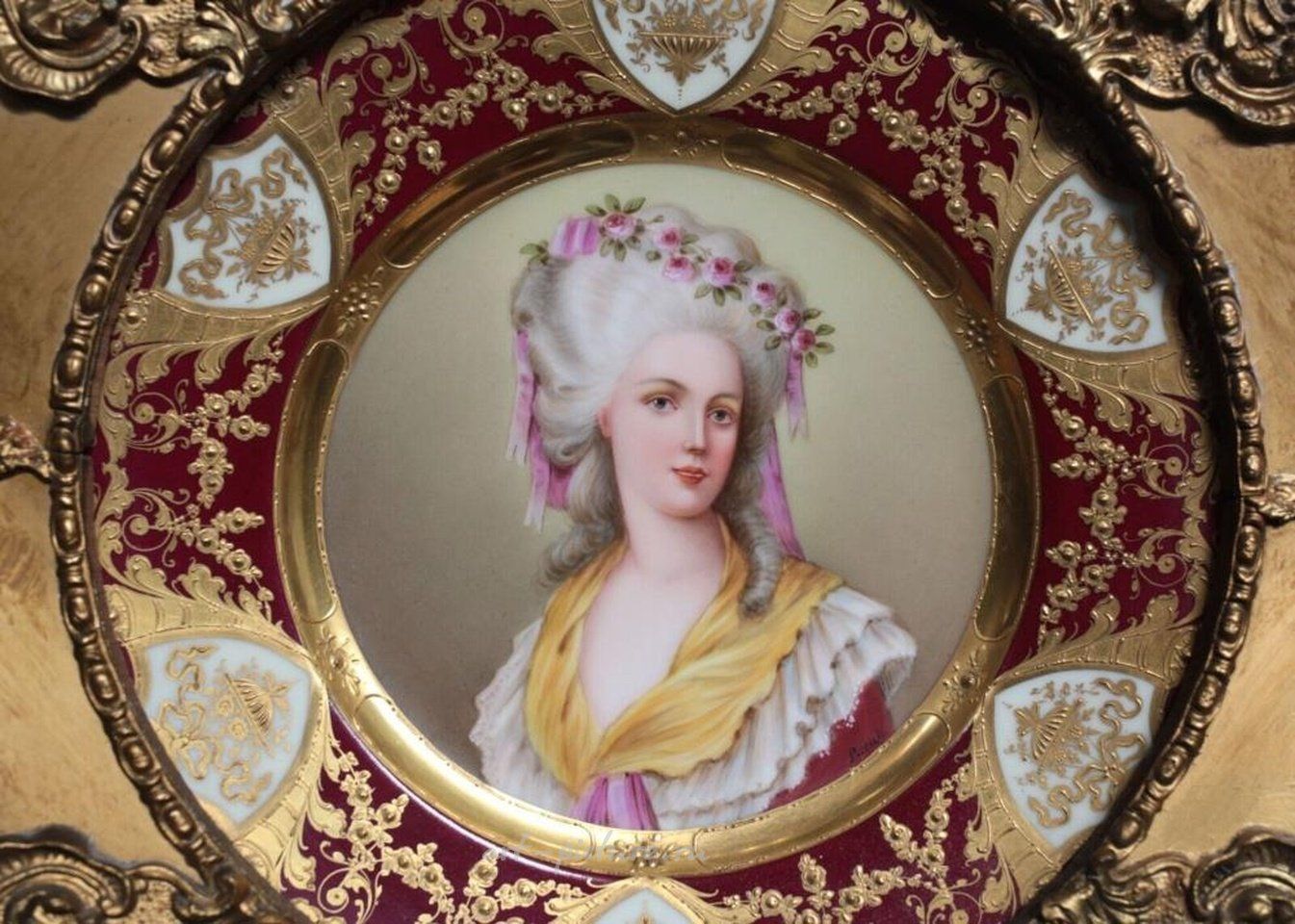 Royal Vienna Porcelain , Hand Painted Cabinet Portrait Plate, Princesse de Lamballe, ...