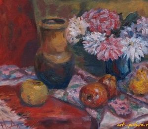 Still life with a bouquet oil, canvas