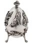Русская серебряная яйцевидная коробка с драгоценными камнями и фигурками