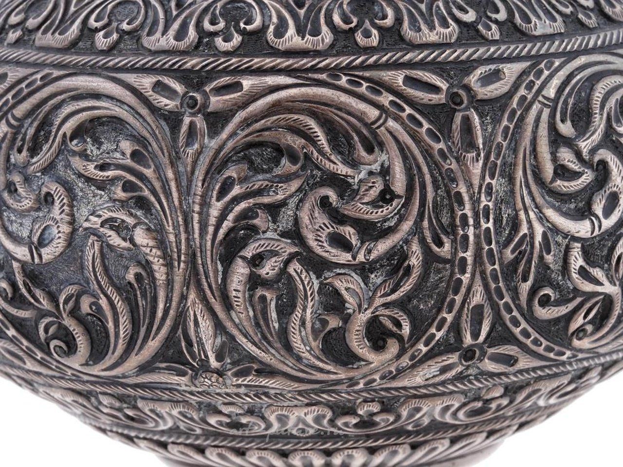 Russian silver , ANTIQUE RUSSIAN BUKHARA JUDAICA SILVER EMBOSSED WATER POT