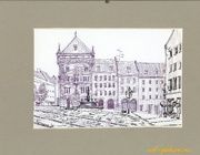 NUREMBERG.Town Hall Watercolor