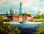 View of the Kremlin oil, canvas
