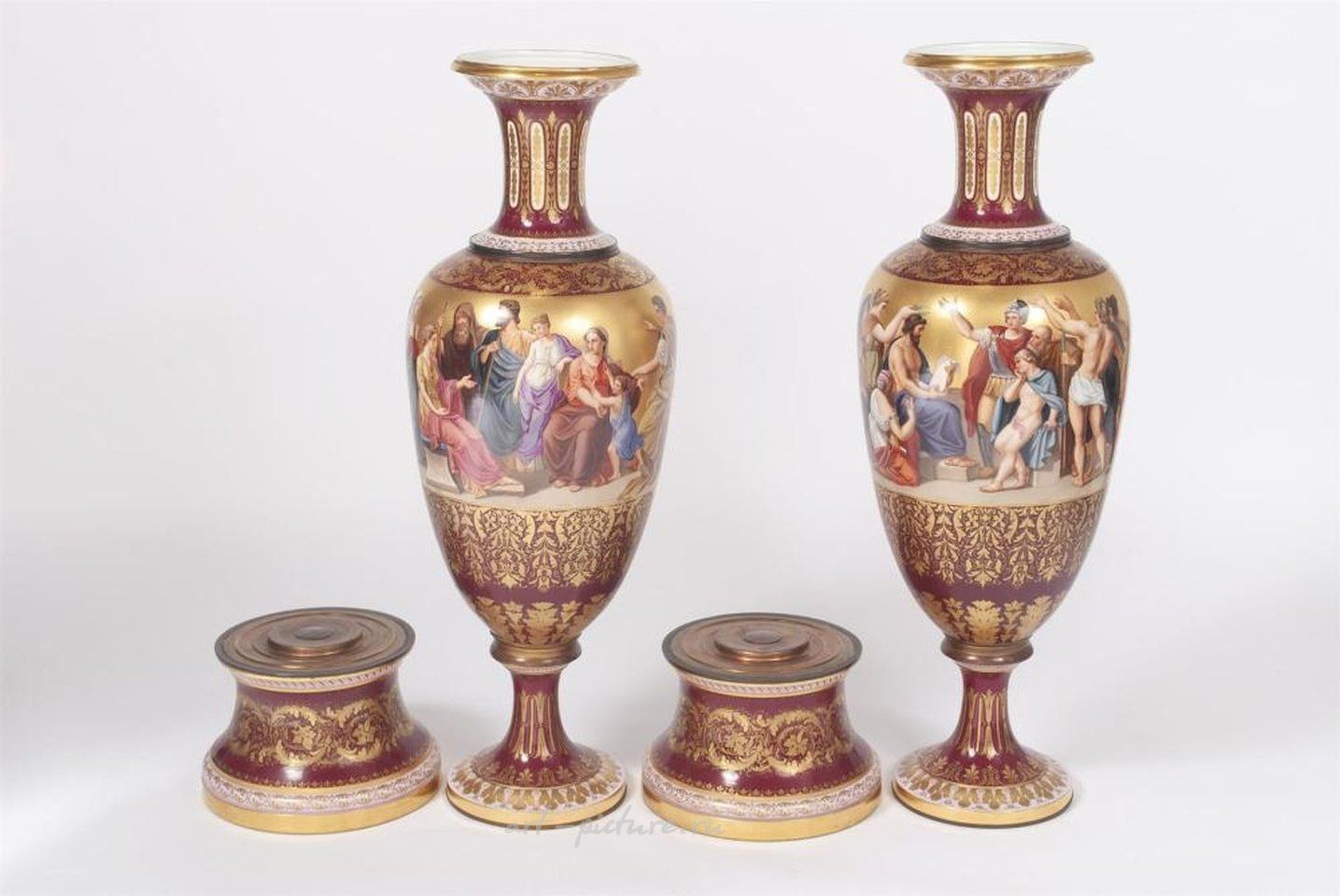 Royal Vienna Porcelain , PAIR OF MONUMENTAL TERRACOTTA URNS