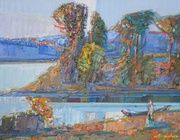 Lake Otolovo.Canvas, oil.44 x 65 cm.