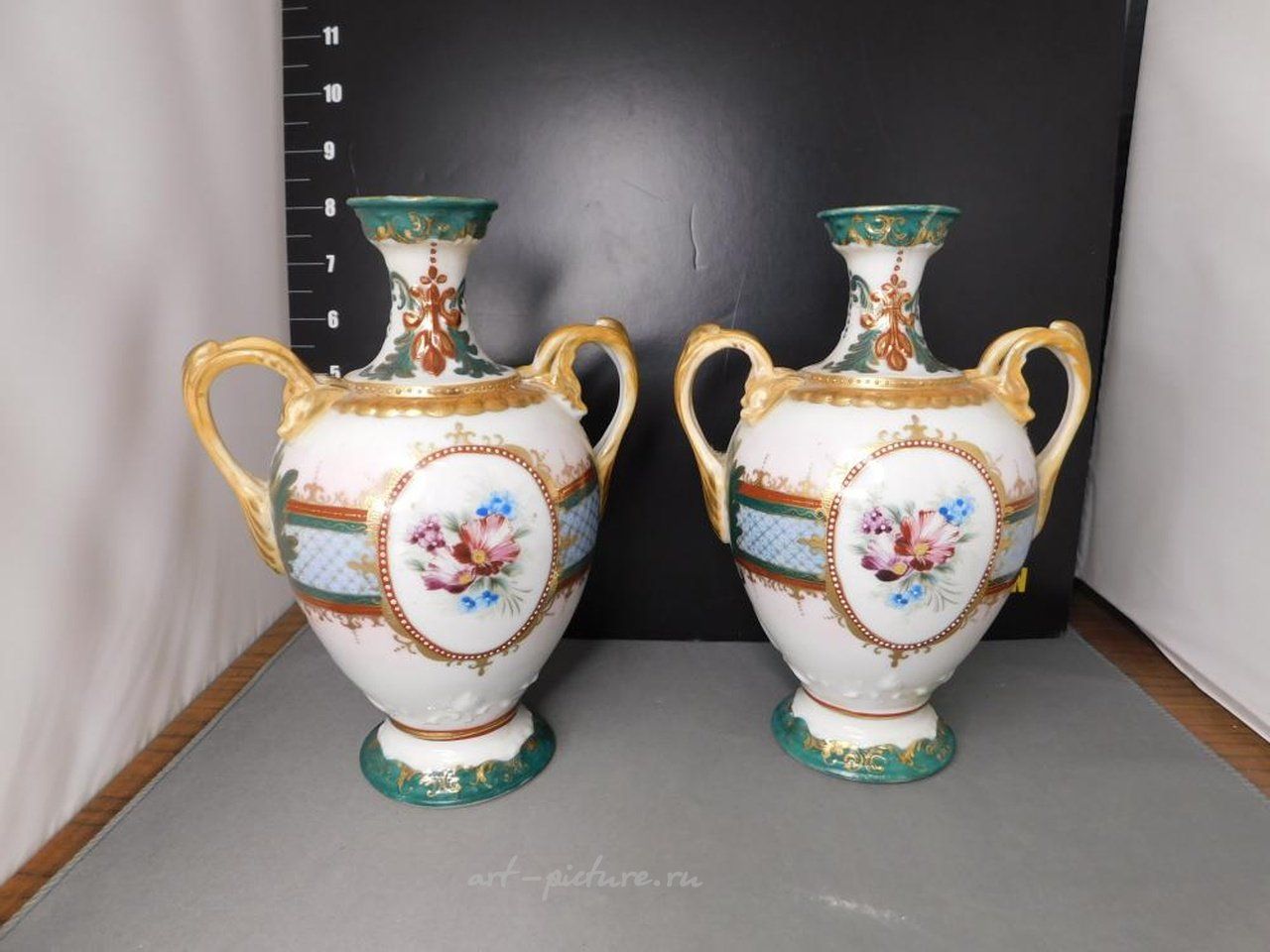 Royal Vienna Porcelain , Pair of Egyptian Revival Ewers
