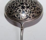 Russian silver and niello spoon with Kokoshnik mark, 18.5cm long