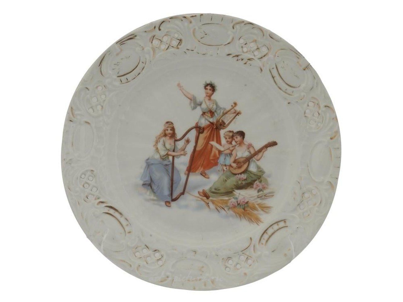 Royal Vienna Porcelain , ANTIQUE ART NOUVEAU PORCELAIN DECORATIVE PLATES