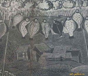 Flounder.Engraving.36 x 45 cm.