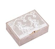 Русская серебряная сигаретная коробка с эмалью шамплеве