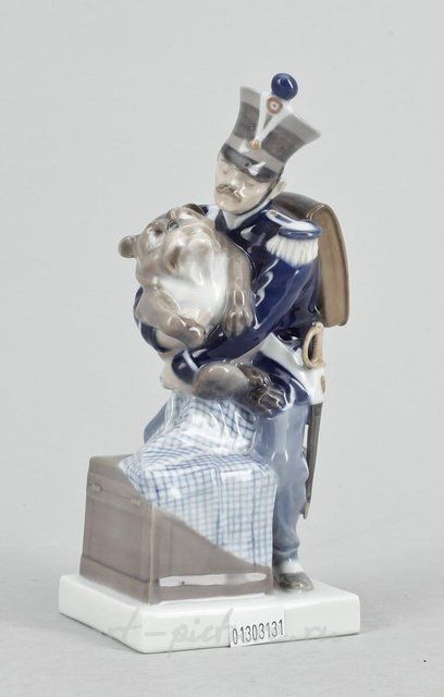 "Soldier and Dog. Denmark, Copenhagen, Royal Copenhagen."