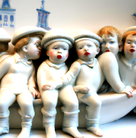 Porcelain figurines of children