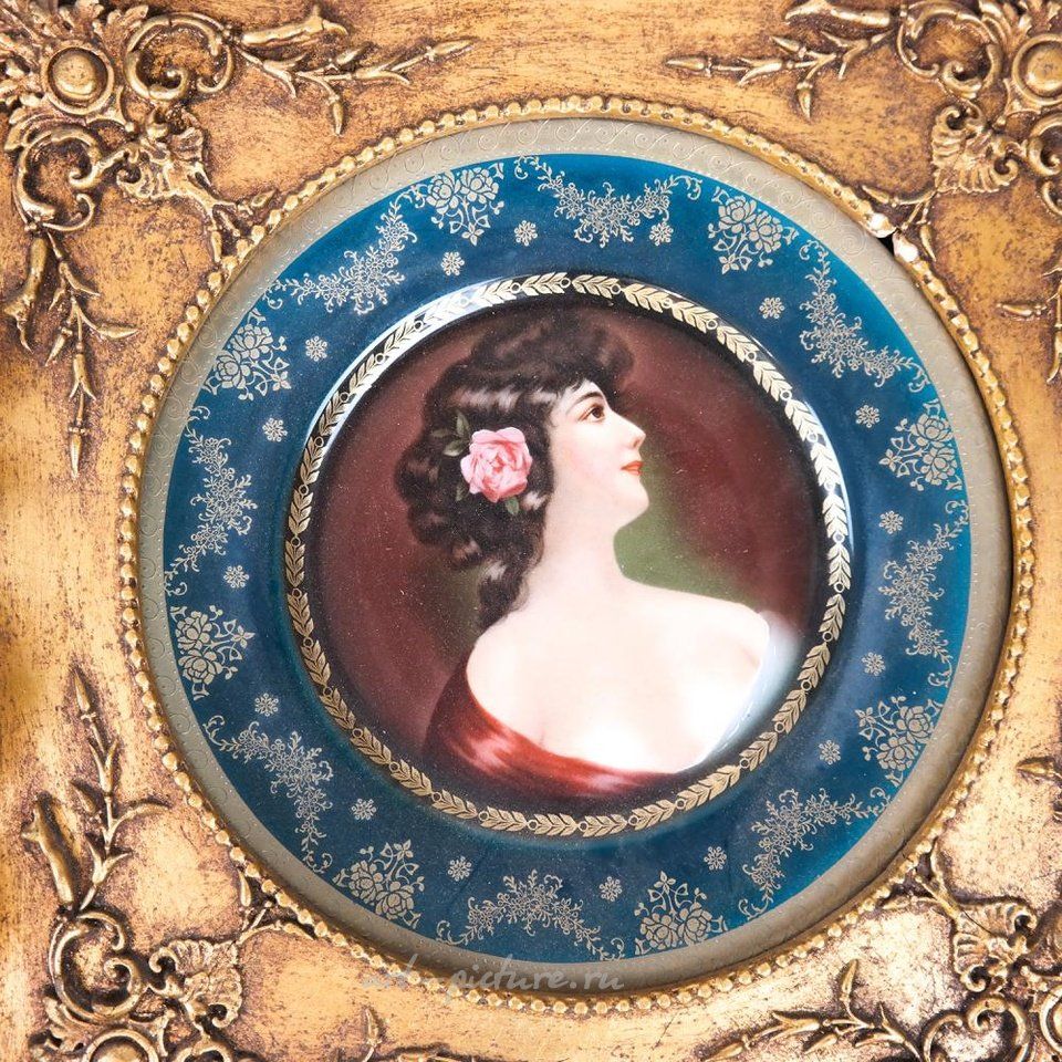 Royal Vienna Porcelain , Royal Vienna Cabinet Portrait Plate, Framed