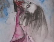 Pain Watercolor, pencil, watercolor paper