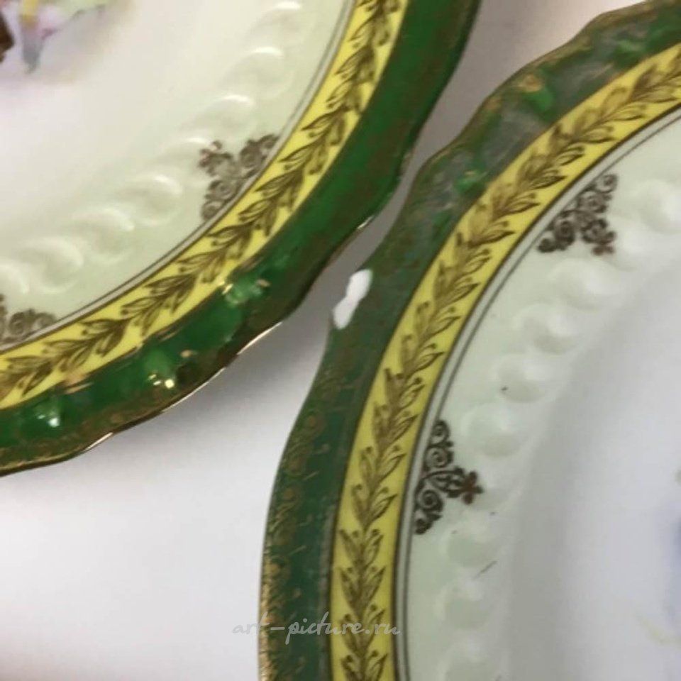 Royal Vienna Porcelain , Set of 11 Royal Vienna Porcelain Fish Plates