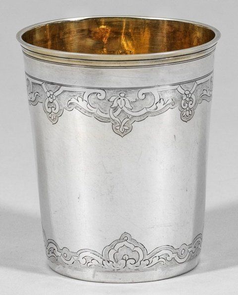 Барочная чаша из серебра с позолотой, мастер Хинрих Хаман, Гамбург, около 1738 года