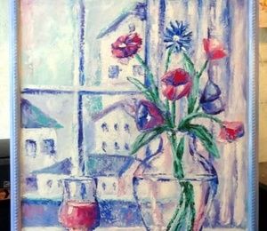 Still life at the window spring oil, canvas