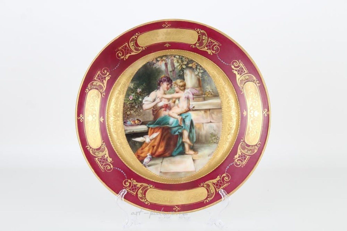 Royal Vienna Porcelain , Antique Royal Vienna Porcelain Dish, Signed