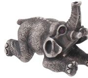 Русская серебряная фигурка лежащего слона с рубиновыми глазами