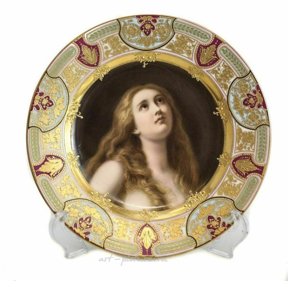 Royal Vienna Porcelain , Royal Vienna Cabinet Plate of a Beauty, Wagner