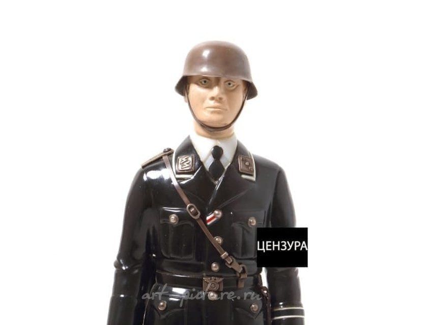 Author's sculpture made of stone "German Officer of World War II." Gemstones, details of the equipment - silver.
