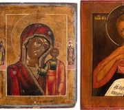 Две иконы: Казанская Богородица и святой Иоанн