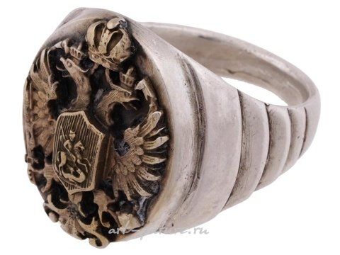 Русское серебро, Русское серебряное кольцо-печатка