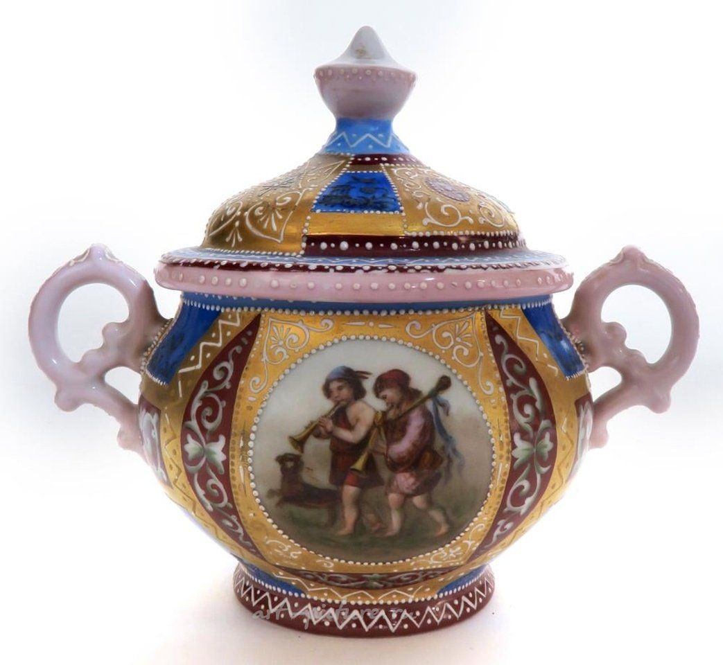 Royal Vienna , Чайный сервиз в стиле королевской Вены, 19 век