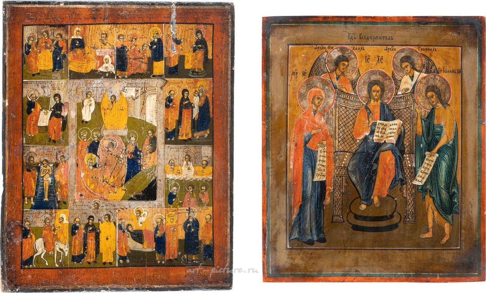Русское серебро , Две иконы: Расширенная Деисус и икона праздника Русская, 19 век