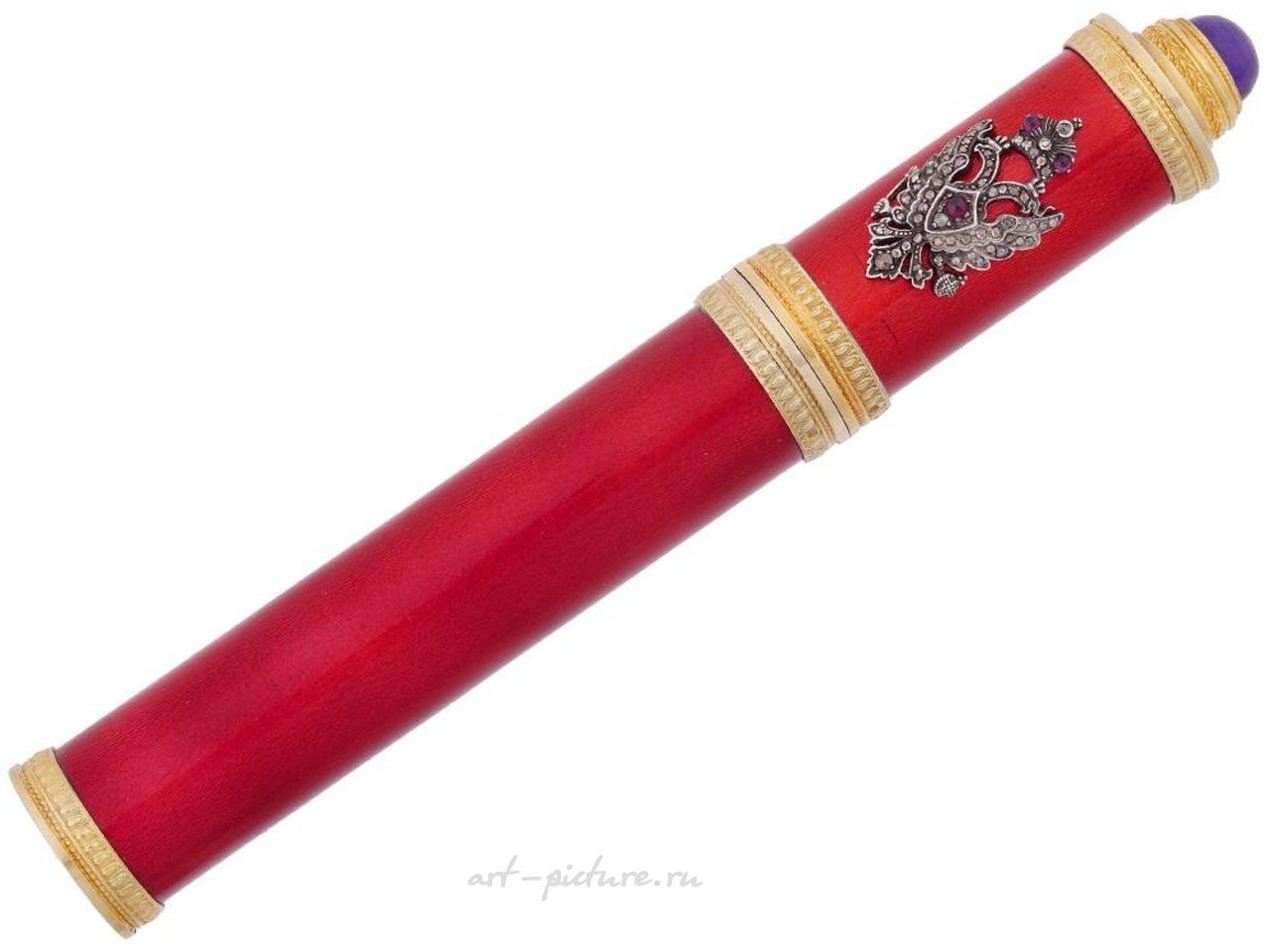 Russian silver , RUSSIAN GILT SILVER GUILLOCHE ENAMEL CIGAR CASE