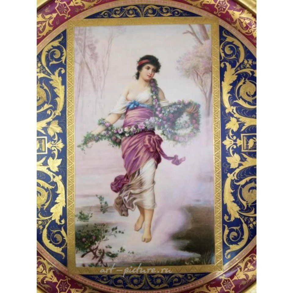 Royal Vienna Porcelain , Antique Royal Vienna Style Porcelain Plaque