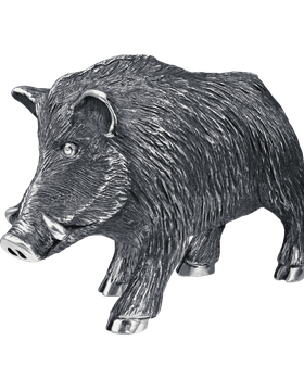 Silver sculpture of boar Jewellery Theater
