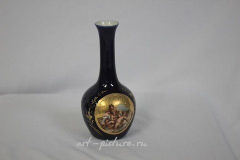 Royal Vienna Porcelain, A Handpainted Royal Vienna Small Bottle/Vase