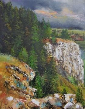 купить Вид с горы масло,холст