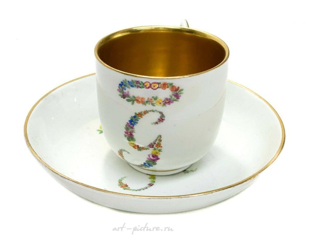 Royal Vienna Porcelain , Imperial Royal Vienna HPorcelain Cup & Saucer