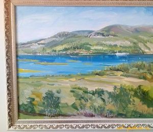 Volzhsky landscape, princess-Socoline mountain canvas, oil