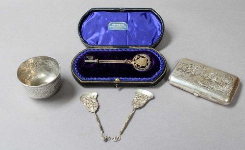 Russian silver, A Collection of Assorted Silver, comprising a cigarette-box,...