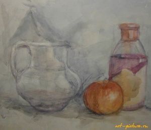 Still life with a jug paper watercolor