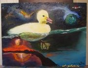Duck oil, canvas