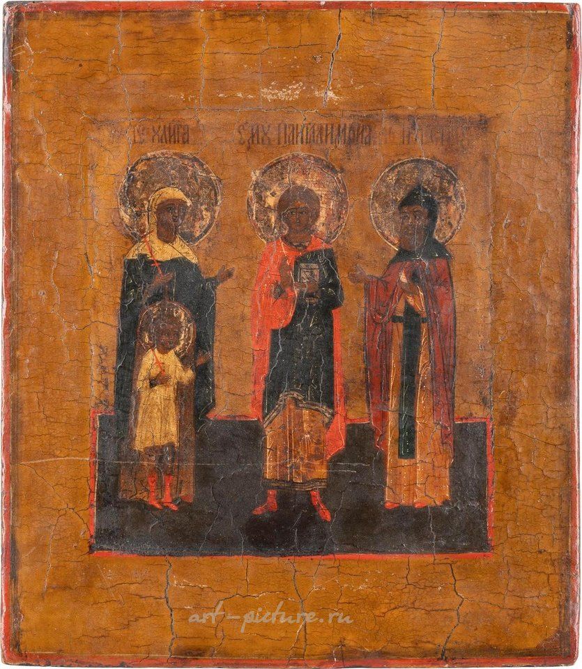 Русское серебро , Две иконы, изображающие выбранных святых. Россия, 18-19 век.