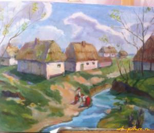 Morning oil, canvas on cardboard